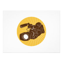 Professional Video Camera Camcorder Retro Personalized Announcement