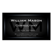 Professionnel de monogramme encadré par noir frais modèle de carte de visite