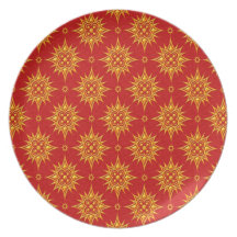 Profil sous convention astérisque jaune et rouge assiettes