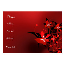 Profile Card Business Shady Red Floral Business Card