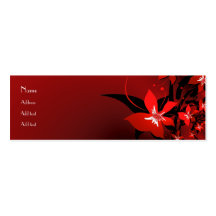 Profile Card Business Shady Red Floral long Business Card Templates