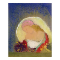 Profile of a Girl with Flowers, c.1900 posters