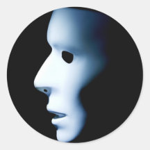 Profile of Ghost Like Face.jpg Round Sticker