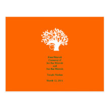Programme 4" de mariage de Mitzvah de barre d'arbr Carte Postale