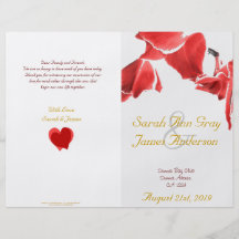 Programme blanc de mariage d'orchidées rouges prospectus