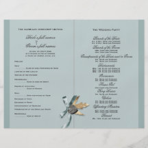 Programme de mariage campagnard de gris bleu tract personnalisé