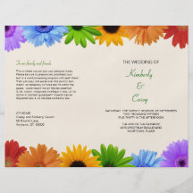 Programme de mariage de bouquet d'arc-en-ciel tract