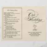 Programme élégant de mariage de manuscrit - noir e tract customisé