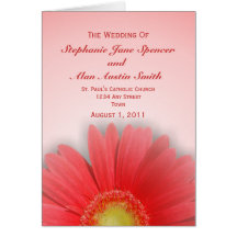 Programme magnifique de mariage de Gerbera Cartes De Vœux