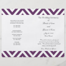 Programme moderne de mariage de motif pourpre de C Prospectus Personnalisés