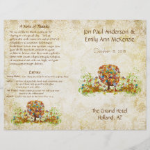 Programme musical de mariage d'arbre de fleur prospectus