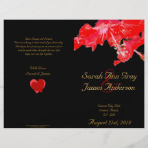Programme rouge de mariage de noir de ketmie prospectus en couleur