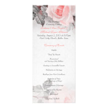 Programme vintage de mariage de rose de rose de pr bristols personnalisés