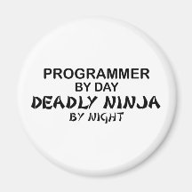 Programmer Deadly Ninja by Night Refrigerator Magnets