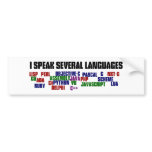 Programmers Have Multiple Programming Skills bumper stickers