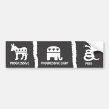 Progressive, Progressive-Light, Free Bumper Sticker