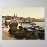 Promenade and cathedral, Lucerne, Switzerland clas Posters