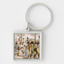 Promenade at Longchamps, 1802 (engraving) Keychains