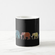 Promenade au néon d'éléphant africain mug