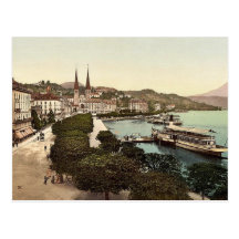 Promenade et cathédrale, luzerne, clas de la Suiss Carte Postale
