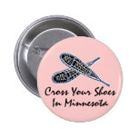 Promo Buttons ~ Snowshoeing crossed snowshoes snow