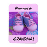 Promoted to Grandma! magnets Pink Baby shoes magnets