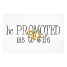 promoted to wife customized stationery