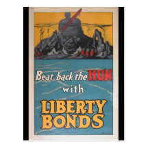 Propaganda Poster "Beat Back the Hun" WWI Postcards