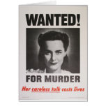 Propaganda Poster "Wanted for Murder" WWII Greeting Card