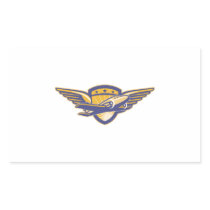 Propeller Airplane Shield Wings Retro Rectangle Sticker