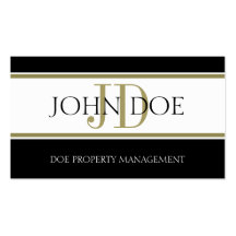 Property Manager Gold Stripe W/W Business Card