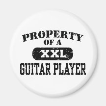 Property of a Guitar Player Refrigerator Magnets