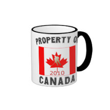 Property of Canada: Canada Hockey Flag Gold 2010 Mugs