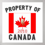 Property of Canada: Canada Hockey Flag Gold 2010 Print