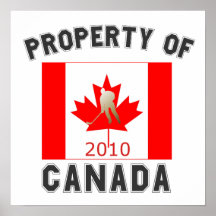 Property of Canada: Canada Hockey Flag Gold 2010 Print