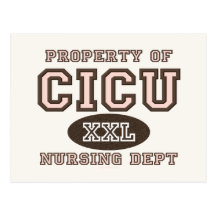 Property Of CICU Nurse Postcard
