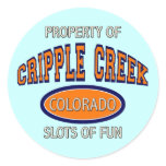 PROPERTY OF CRIPPLE CREEK COLORADO STICKERS
