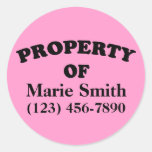 Property of Custom Sticker