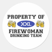 Property of Firewoman Drinking Team Stickers