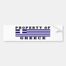 Property Of Greece Bumper Stickers