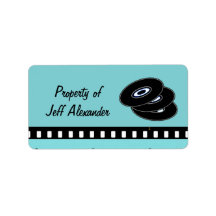 "Property of" Retro Vinyl Record CD Return Address Label
