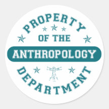 Property of the Anthropology Department Round Stickers