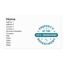 Property of the Civil Engineering Department Business Card Template