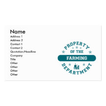 Property of the Farming Department Business Card
