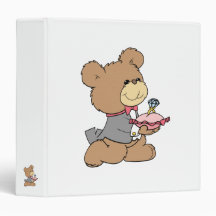 proposal or ring bearer teddy bear design 3 ring binder