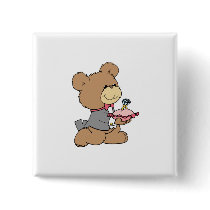 proposal or ring bearer teddy bear design pinback buttons