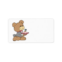 proposal or ring bearer teddy bear design custom address label