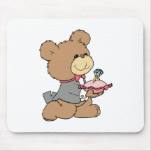 proposal or ring bearer teddy bear design mousepad