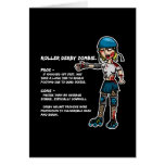 Pros and Cons Roller Derby Zombie Greeting Card