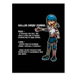 Pros and Cons Roller Derby Zombie Postcards